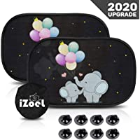 iZoeLParasol Coche bebé con protección UV Elefante 8 ventosas